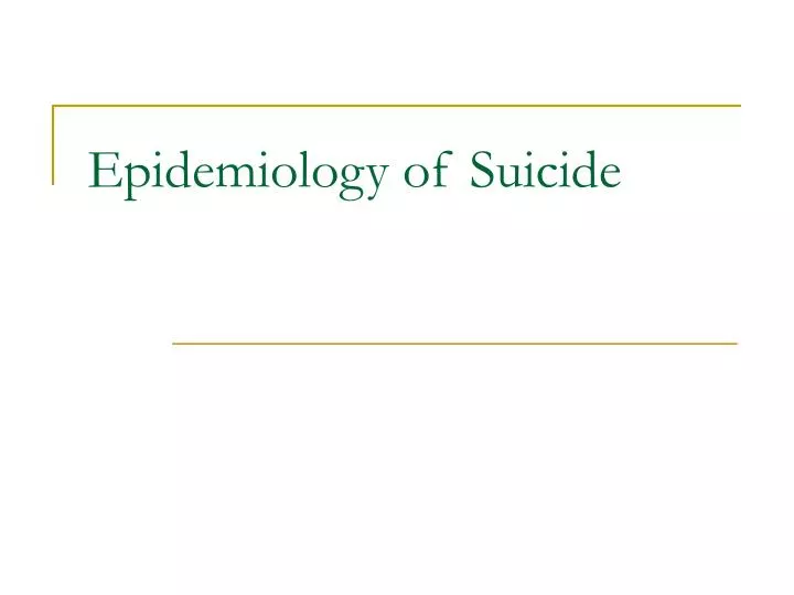 epidemiology of suicide