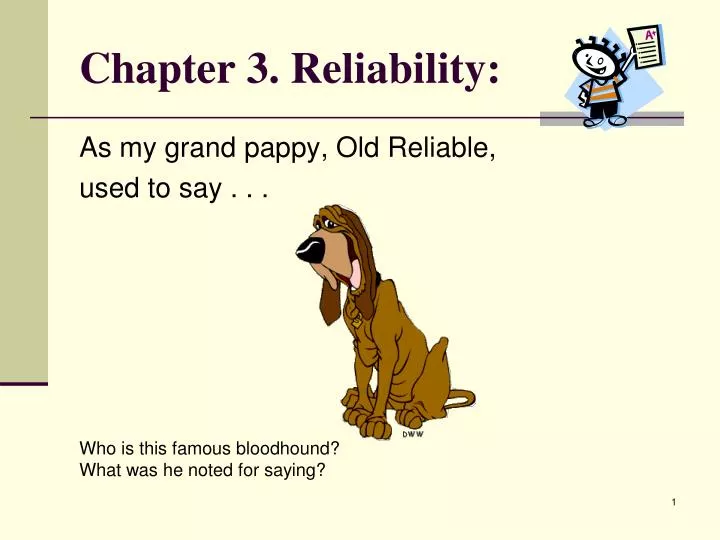 chapter 3 reliability