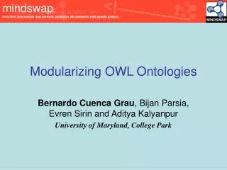 Modularizing OWL Ontologies