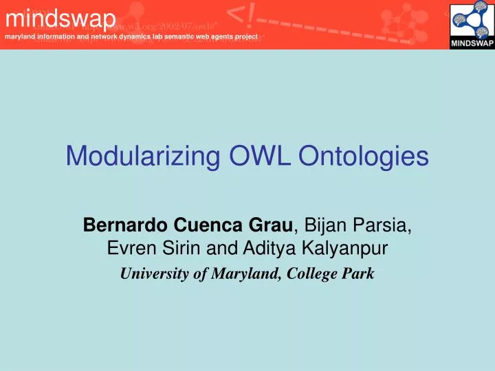modularizing owl ontologies