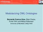 Modularizing OWL Ontologies - slide 1