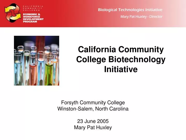 california community college biotechnology initiative