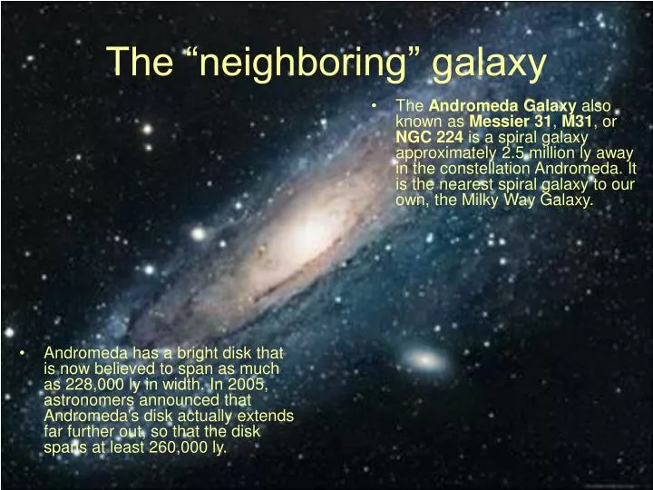 the neighboring galaxy