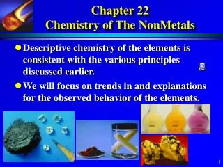 Chapter 22 Chemistry of The NonMetals