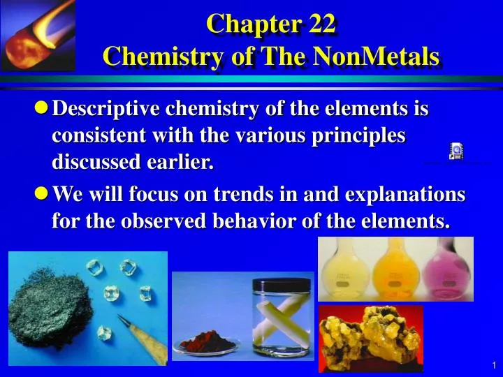 chapter 22 chemistry of the nonmetals
