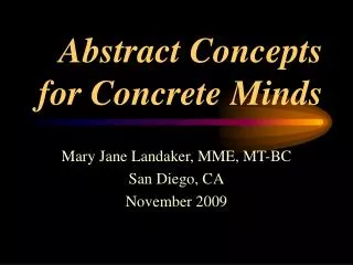 Abstract Concepts for Concrete Minds