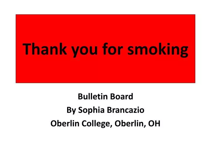 thank you for smoking