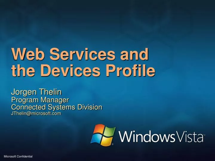 web services and the devices profile