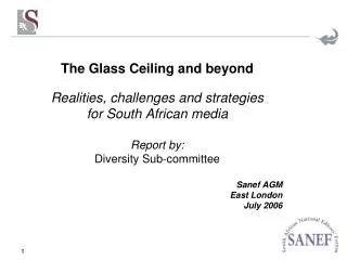 The Glass Ceiling and beyond Realities, challenges and strategies for South African media Report by: Diversity Sub-comm
