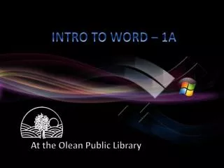 INTRO TO WORD – 1A