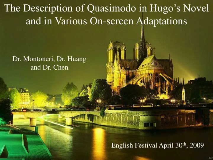 the description of quasimodo in hugo s novel and in various on screen adaptations