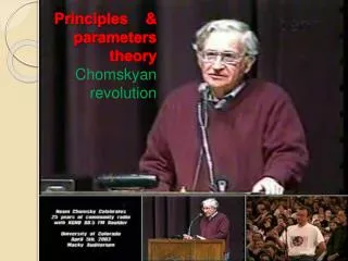 Principles &amp; parameters theory Chomskyan revolution