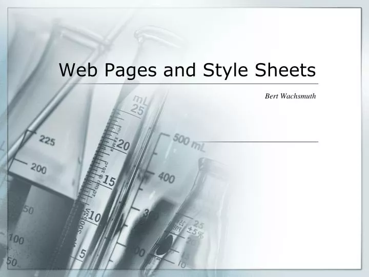 web pages and style sheets