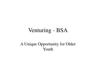 Venturing - BSA