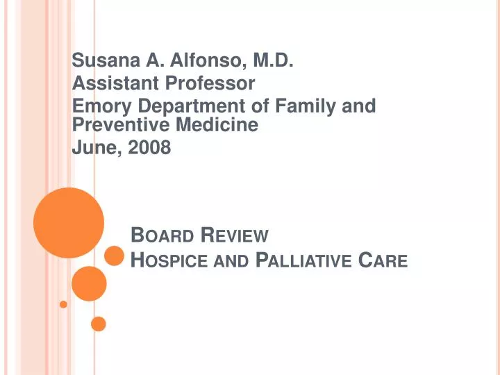 board review hospice and palliative care