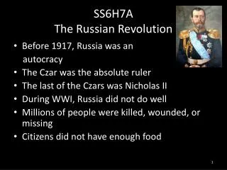 SS6H7A The Russian Revolution
