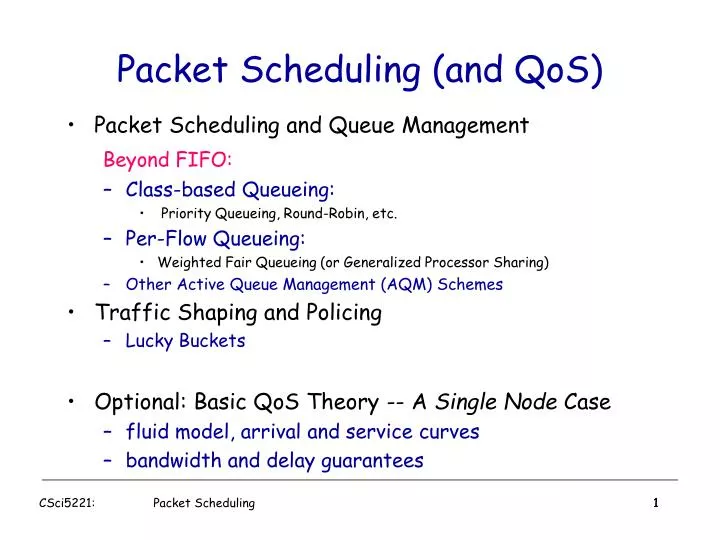 packet scheduling and qos