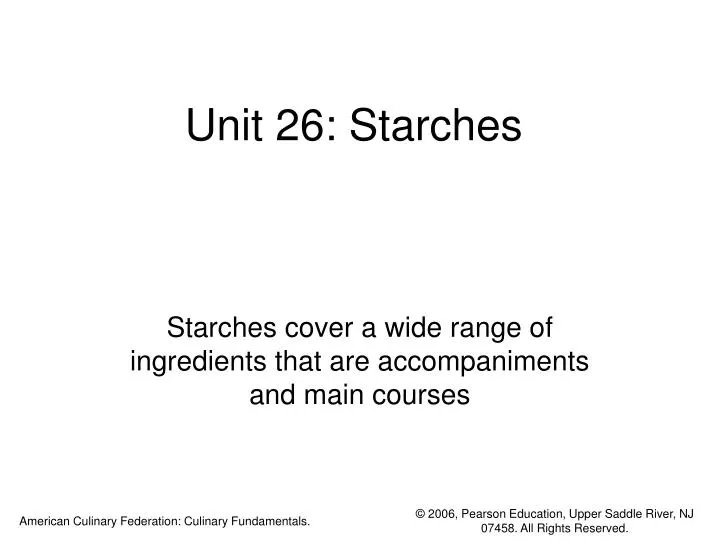 unit 26 starches