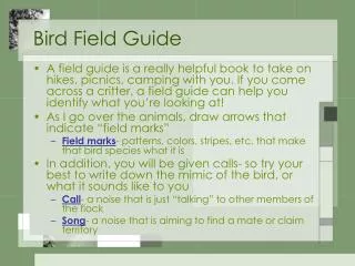 Bird Field Guide