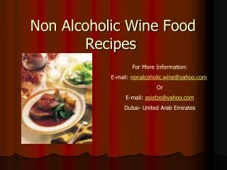 Non Alcoholic Wine Food Recipes