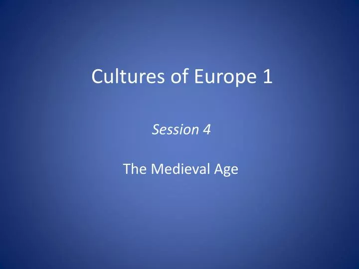 cultures of europe 1