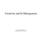 Creativity and Its Management - slide 1