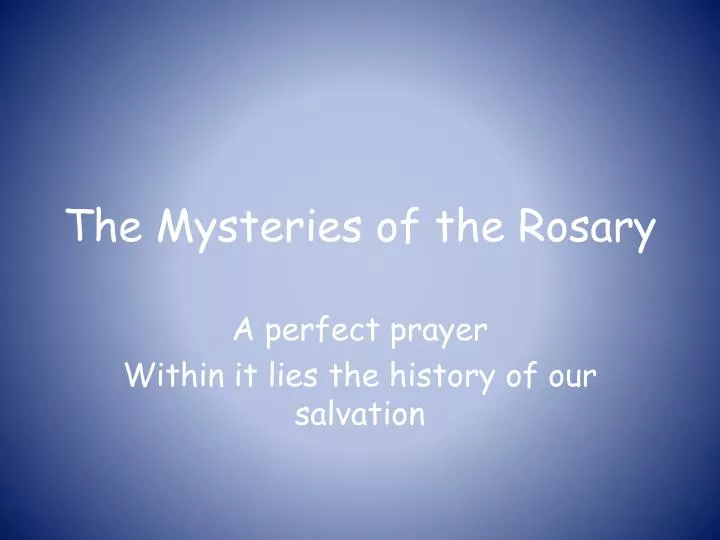 the mysteries of the rosary