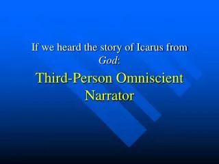 If we heard the story of Icarus from God :