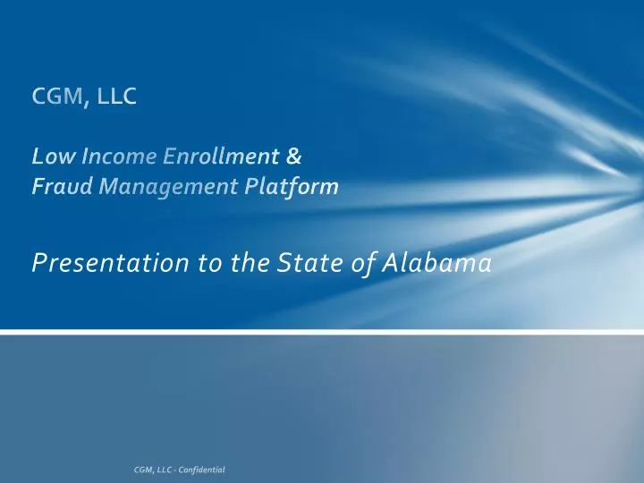 cgm llc low income enrollment fraud management platform