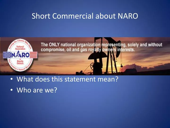 short commercial about naro