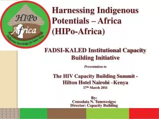 Harnessing Indigenous Potentials – Africa (HIPo-Africa)