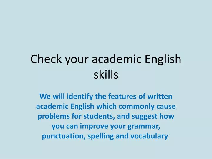 check your academic english skills