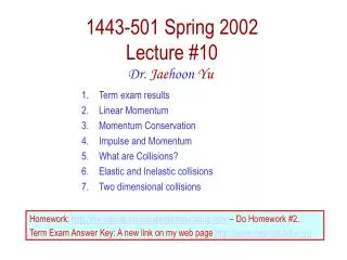 1443-501 Spring 2002 Lecture #10