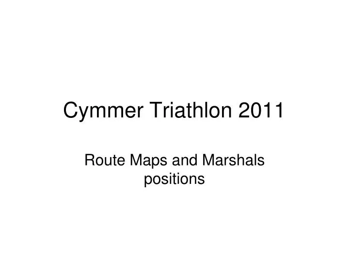 cymmer triathlon 2011