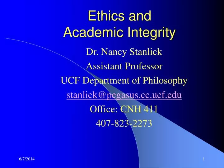 ethics and academic integrity