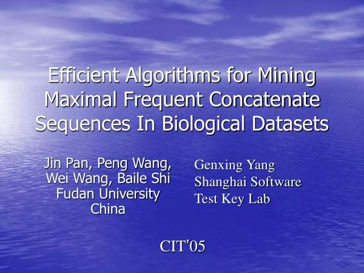 efficient algorithms for mining maximal frequent concatenate sequences in biological datasets