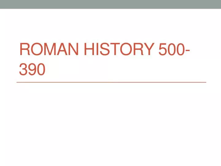 roman history 500 390