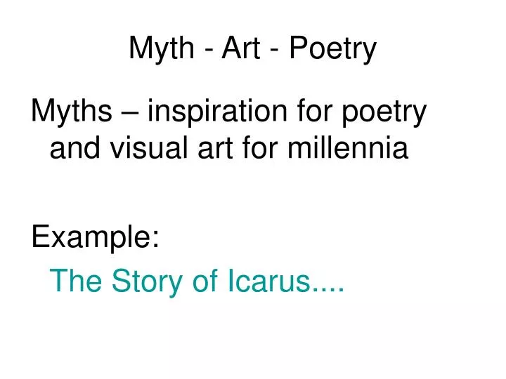 myth art poetry