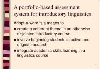 A portfolio-based assessment system for introductory linguistics
