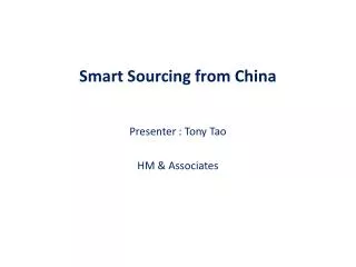 Smart Sourcing from China