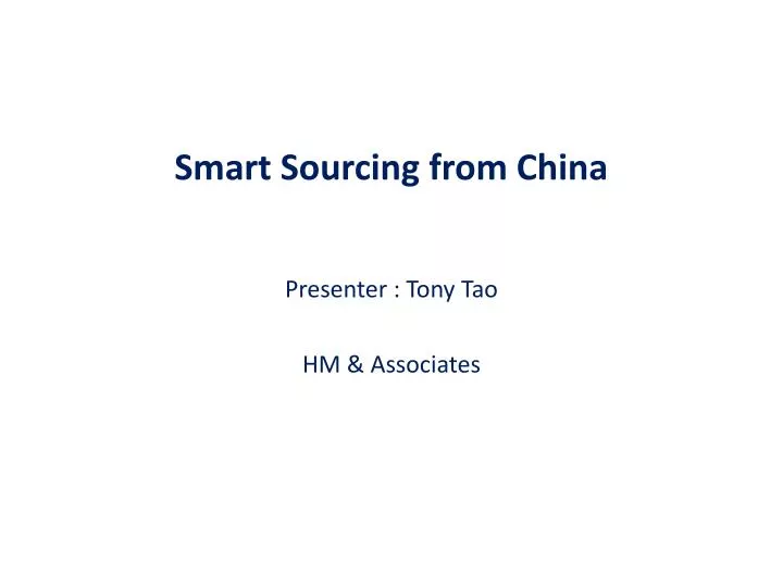 smart sourcing from china