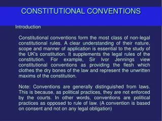 CONSTITUTIONAL CONVENTIONS