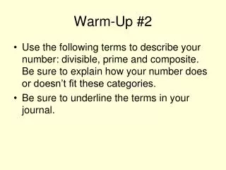 Warm-Up #2