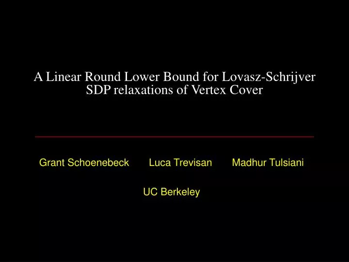 a linear round lower bound for lovasz schrijver sdp relaxations of vertex cover