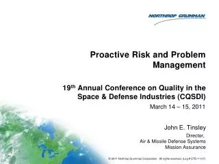 Proactive Risk and Problem Management