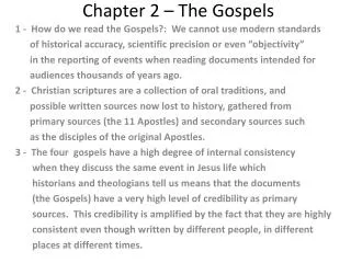 Chapter 2 – The Gospels