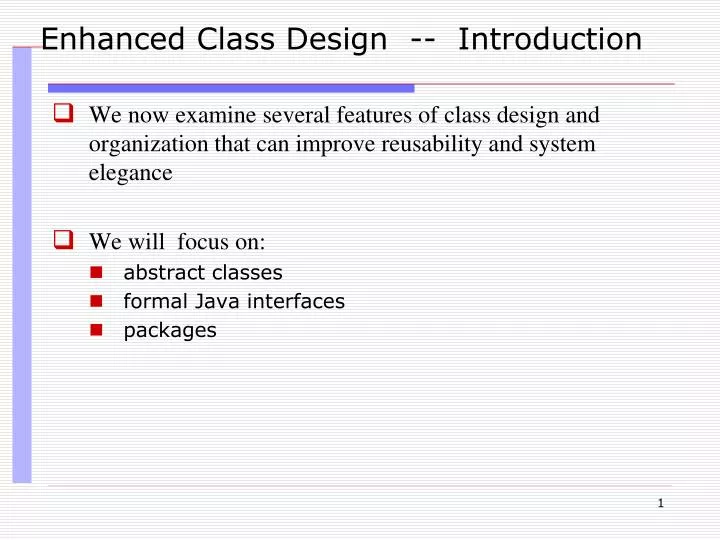 enhanced class design introduction