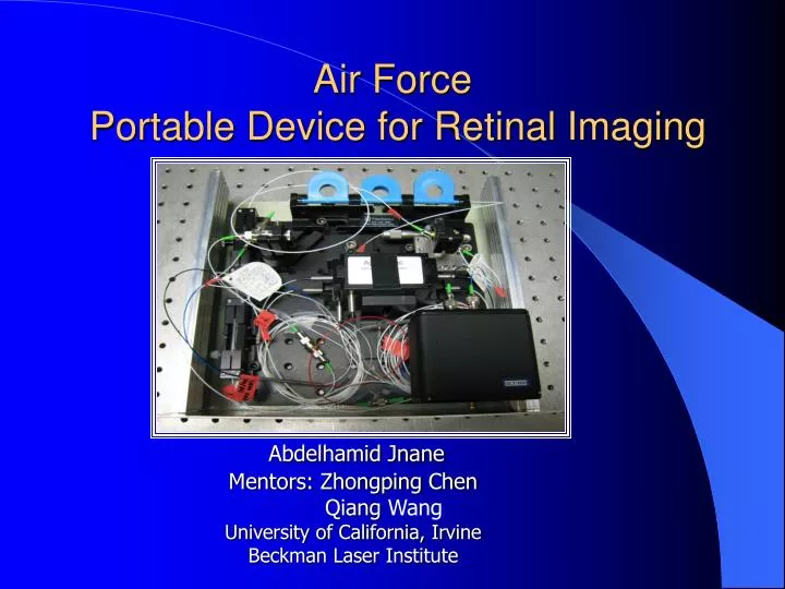 air force portable device for retinal imaging