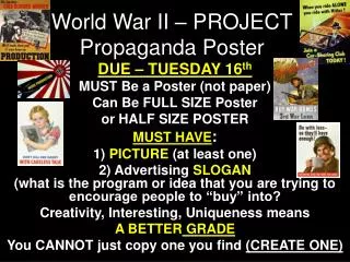 World War II – PROJECT Propaganda Poster