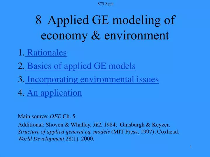 8 applied ge modeling of economy environment
